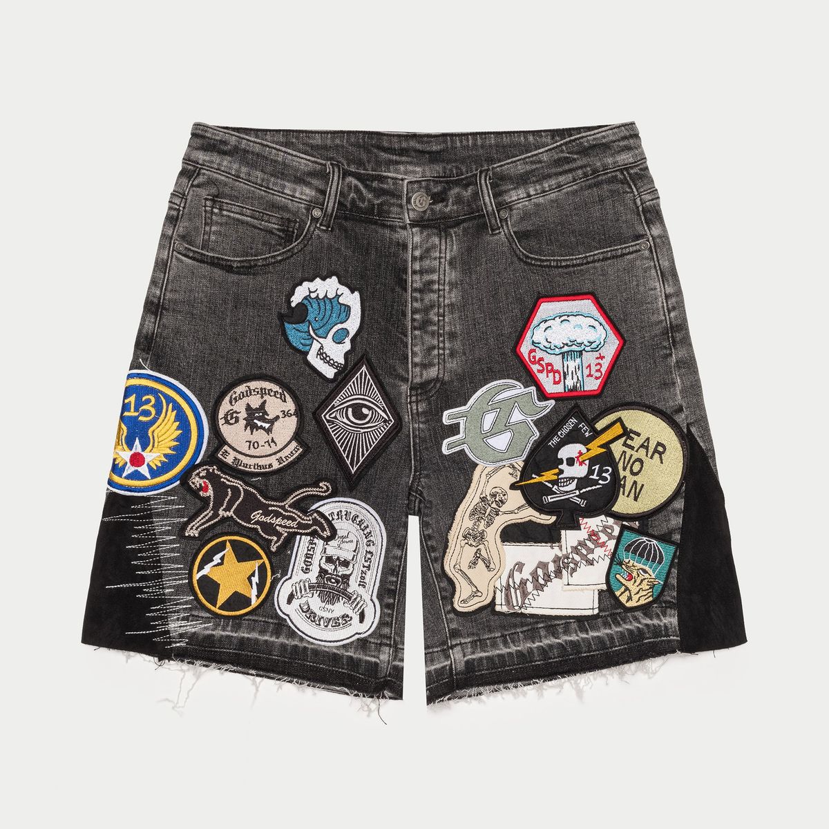Godspeed Patchwork Denim Shorts