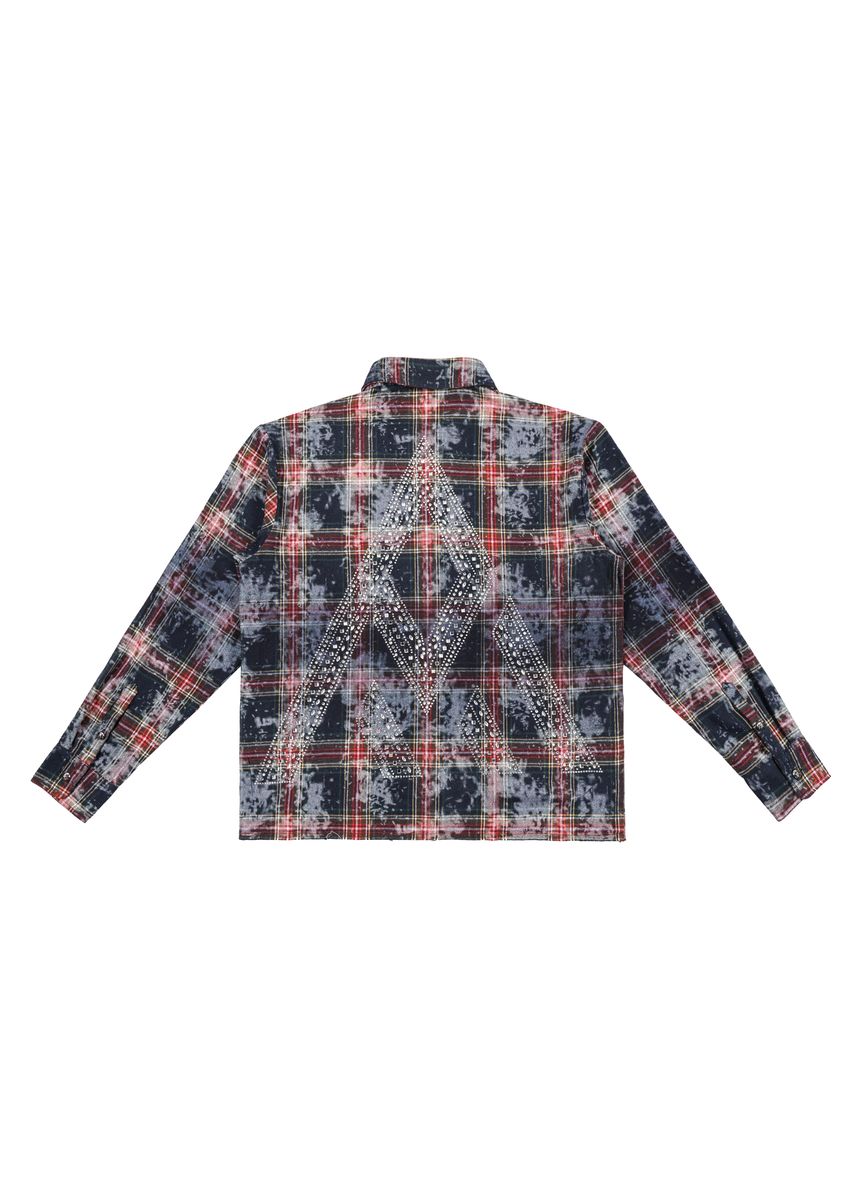 Paper Money RHINESTONE FLANNEL Blue/red