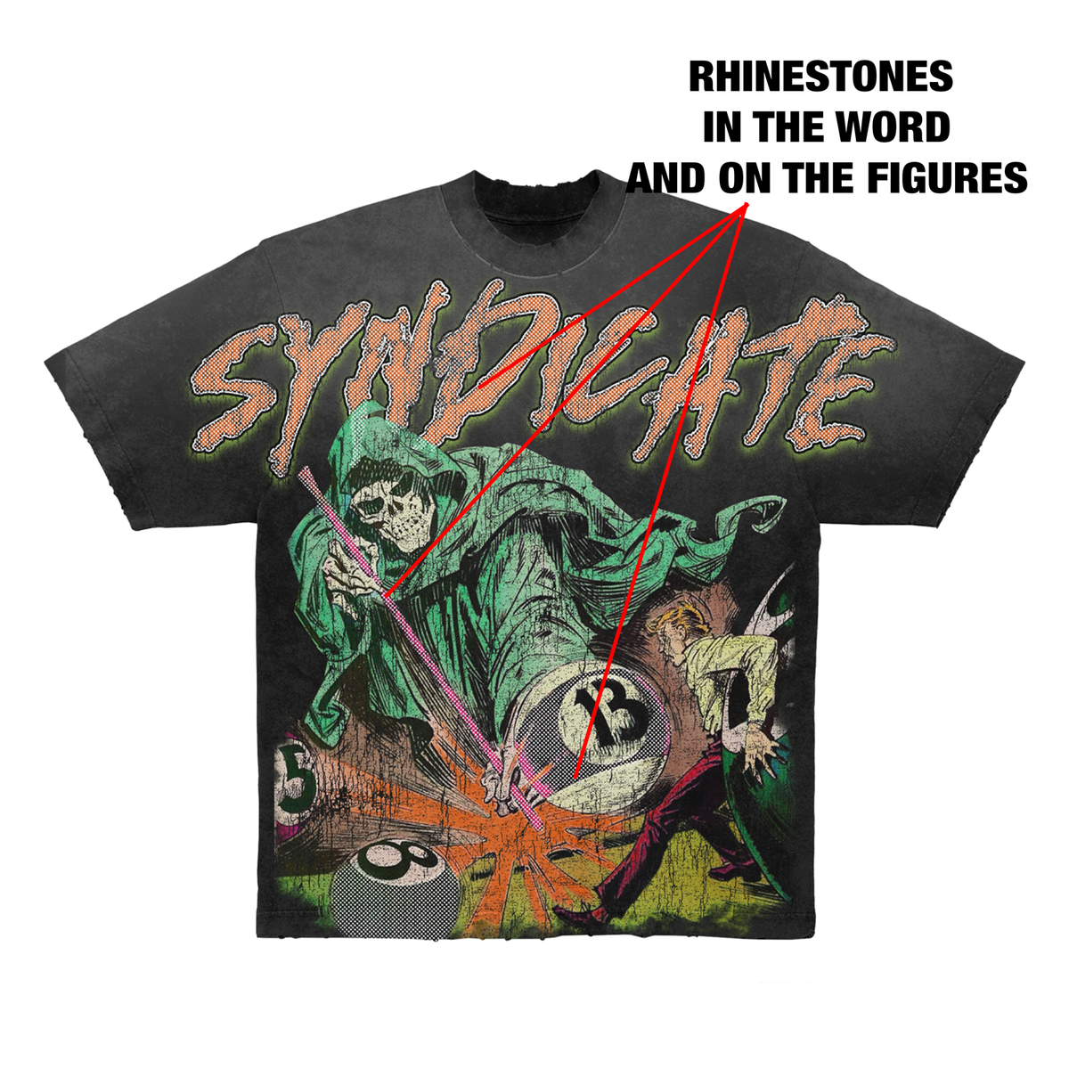 Syndicate 13 Black/Orange Wash Tee