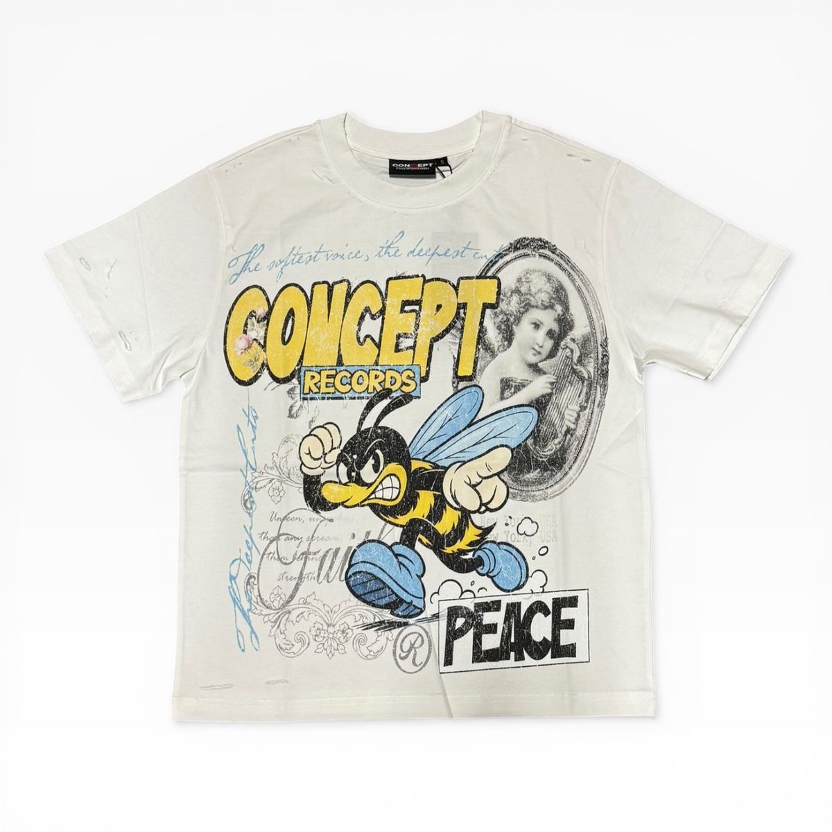 Concept "Records" Tee Wht/Ylw