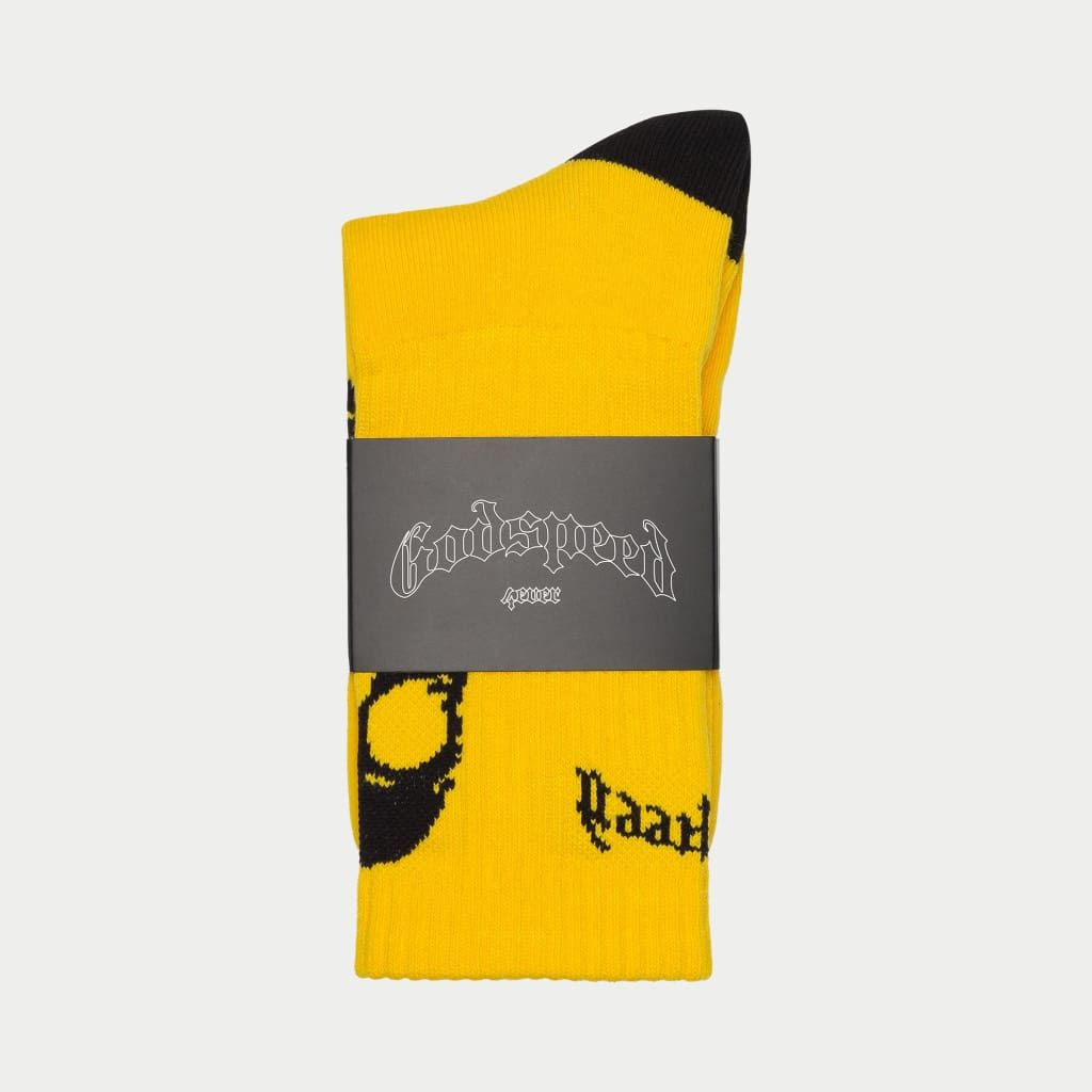 Godspeed Skull & Roses Sock Yellow