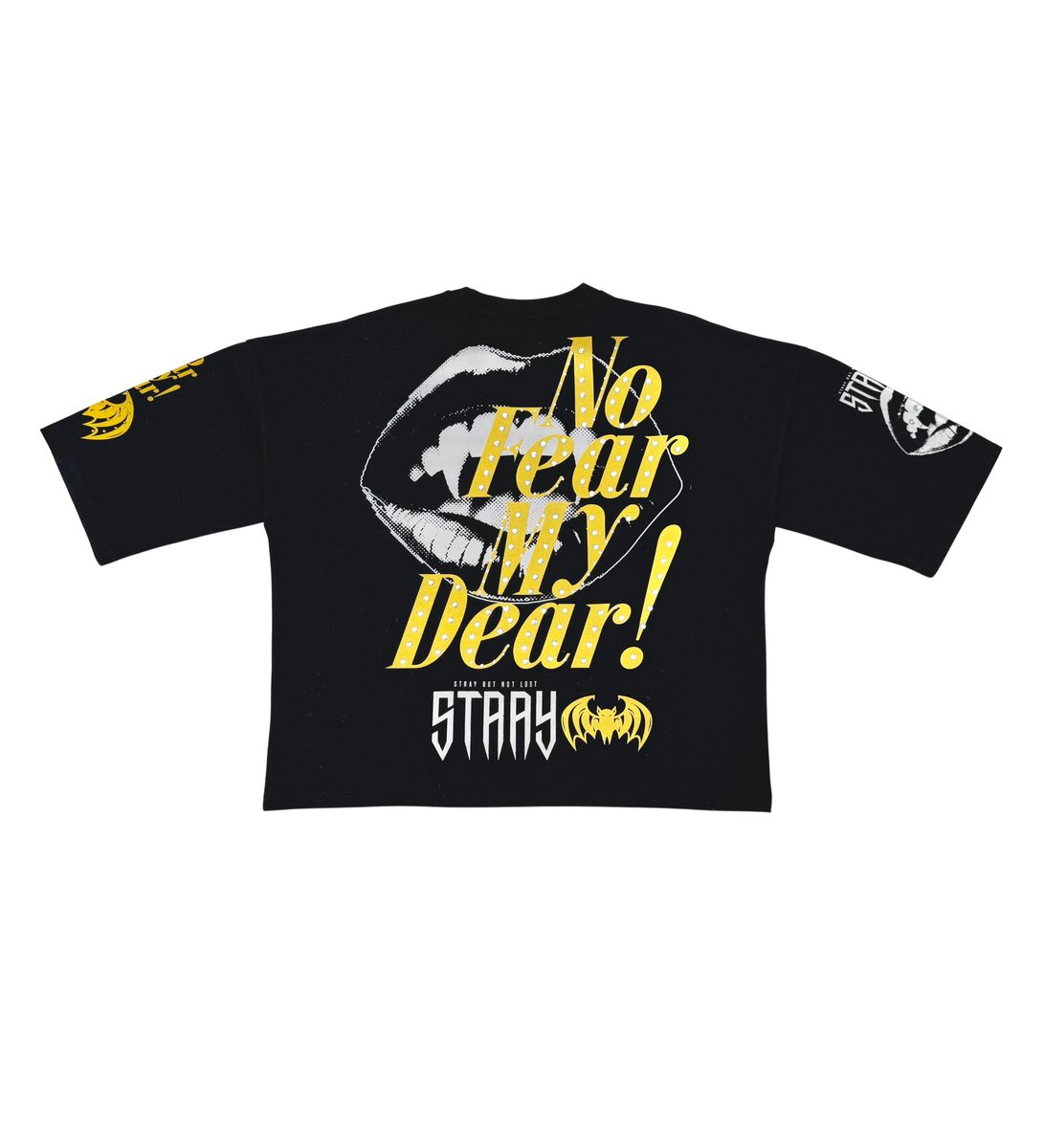 Stray No fear 3/4 sleeve tee Black