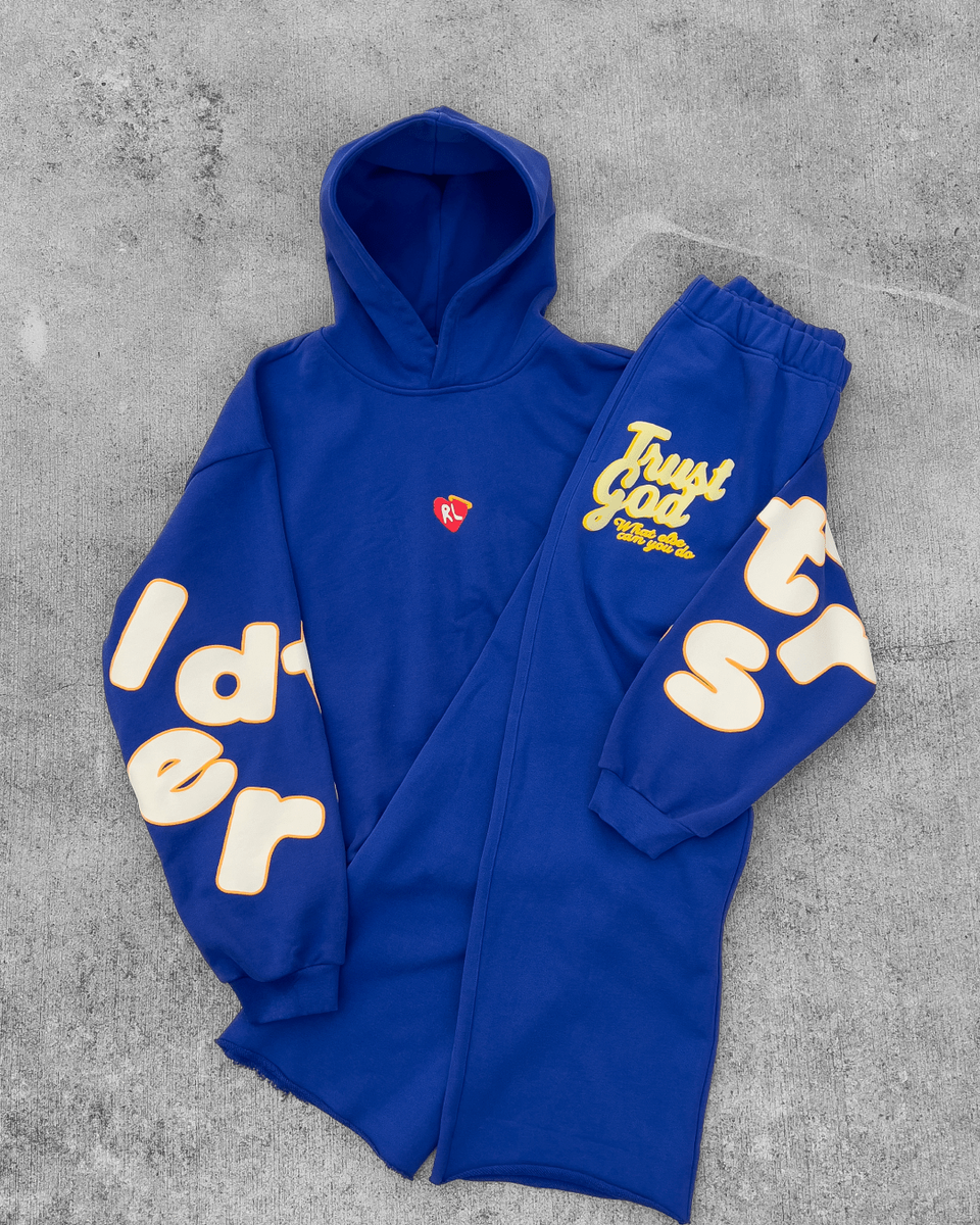 Red Letters Trust God Pant - Royal