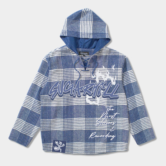 Sugarhill "Tuco Hockey" Blue plaid Hoodie