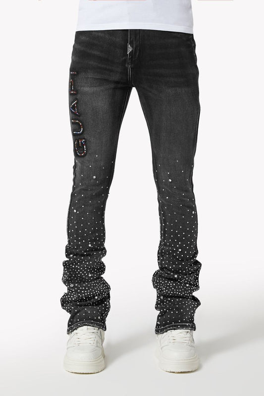 Guapi Iron Grey Embellished Denim