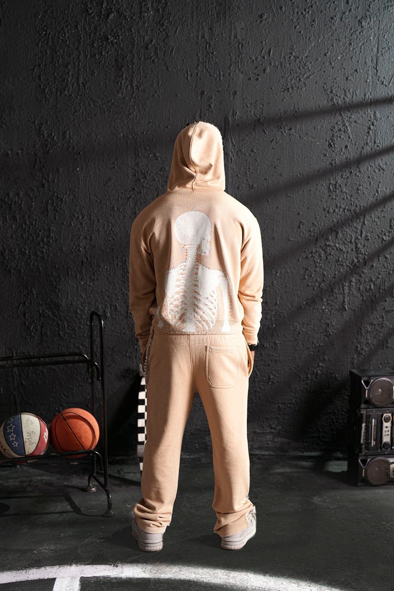 Elite Skull Premium Zip Up Tan