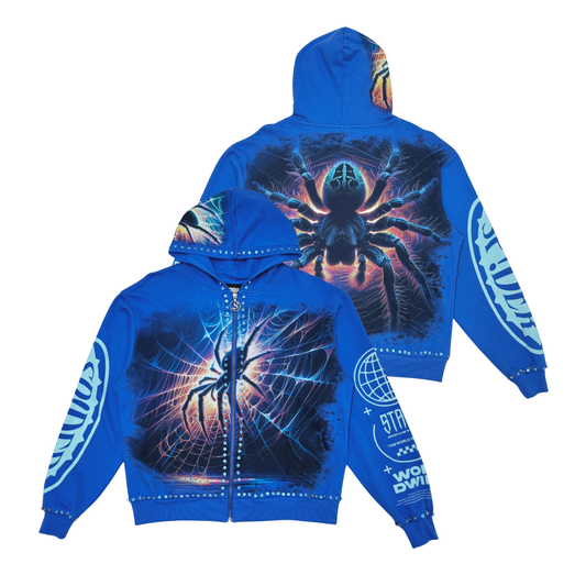 Stray Blue Spider Zip Hoodie