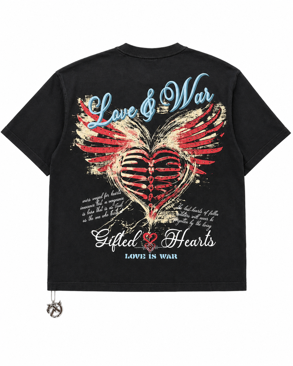 GFTD Heart Black Tee