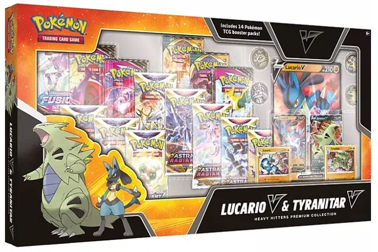 Lucario V and Tyranitar V heavy hitters box