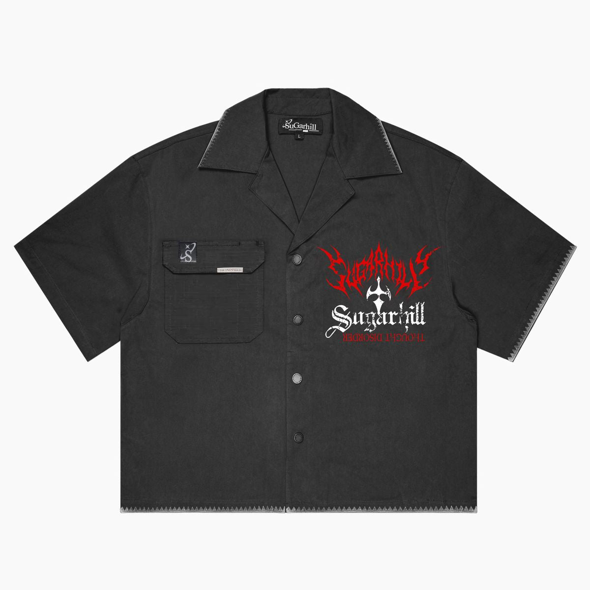 Sugarhill "SINISTER" NYLON LOUNGE SHIRT Black