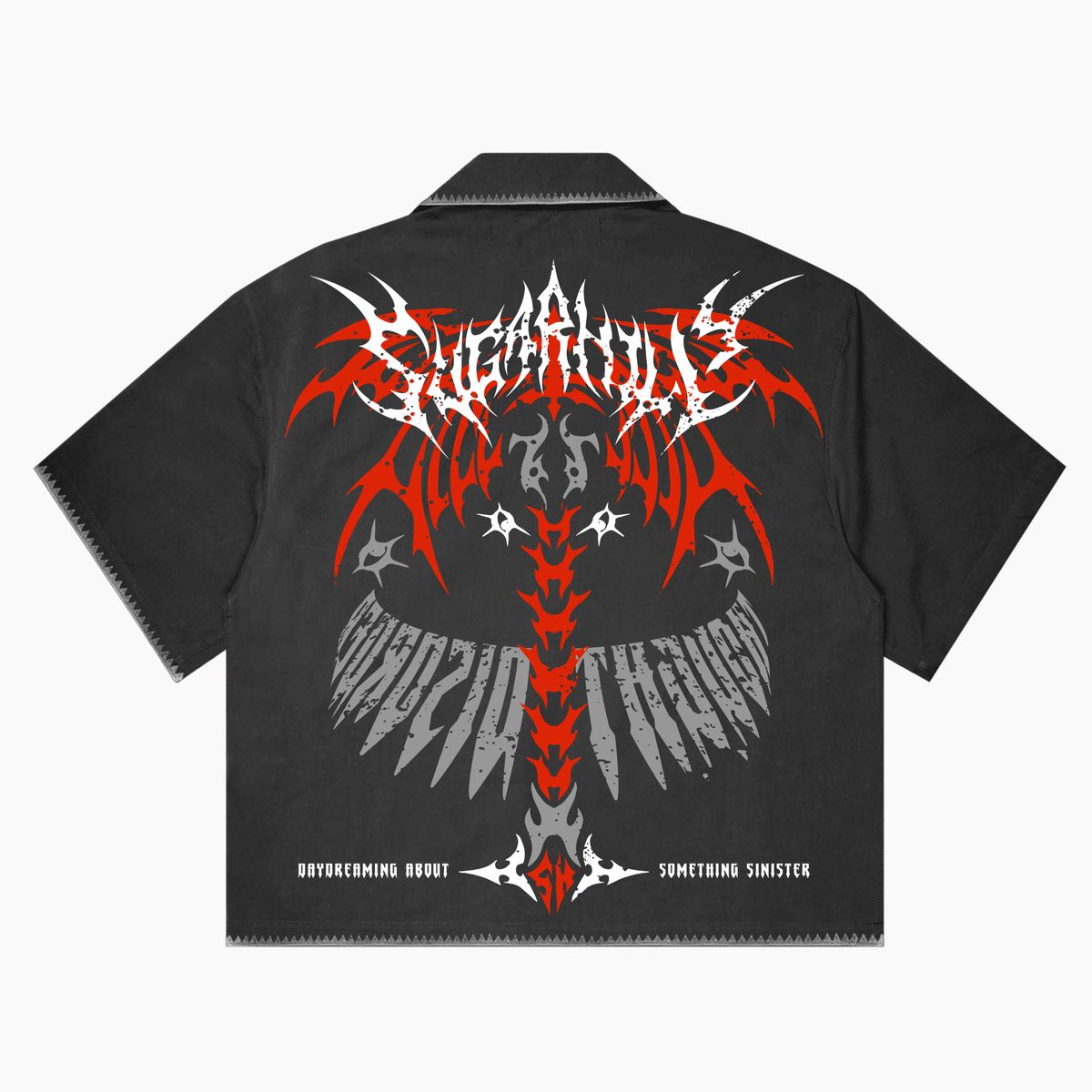 Sugarhill "SINISTER" NYLON LOUNGE SHIRT Black