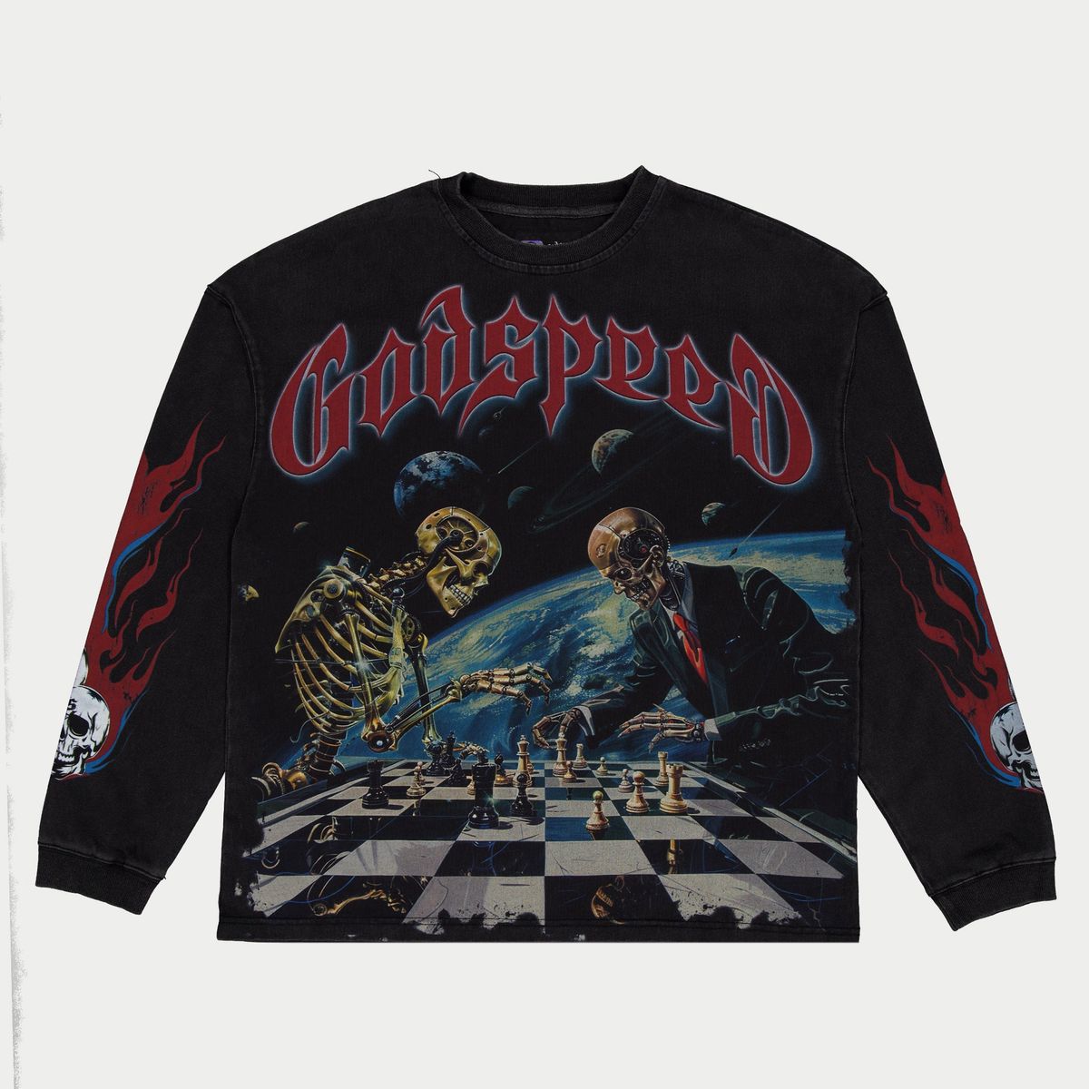 Godspeed Checkmate LS T-Shirt (Black Wash)