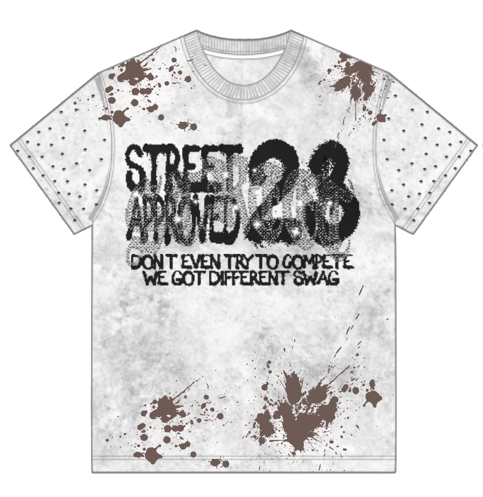 Street Approved Splatter Tee White/Brown