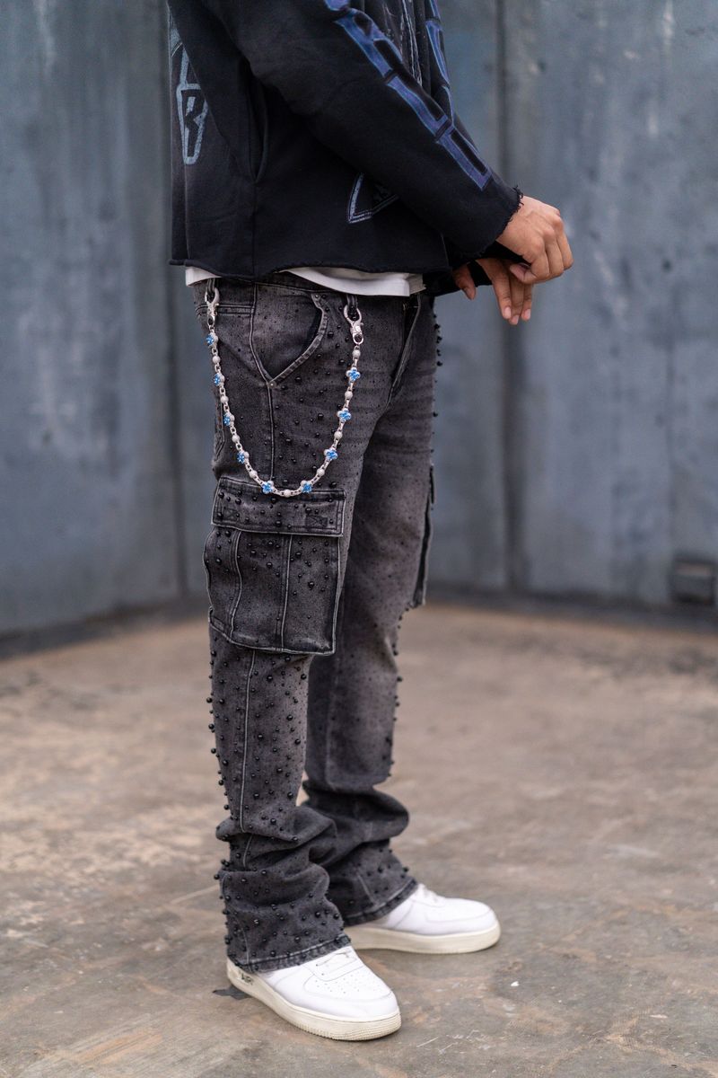 Paper Money Pearl Crystal Black Jean