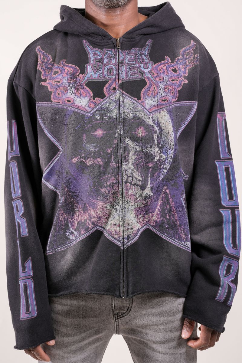 Paper Money Skull World Hoodie