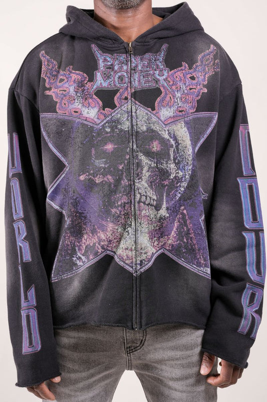 Paper Money Skull World Hoodie