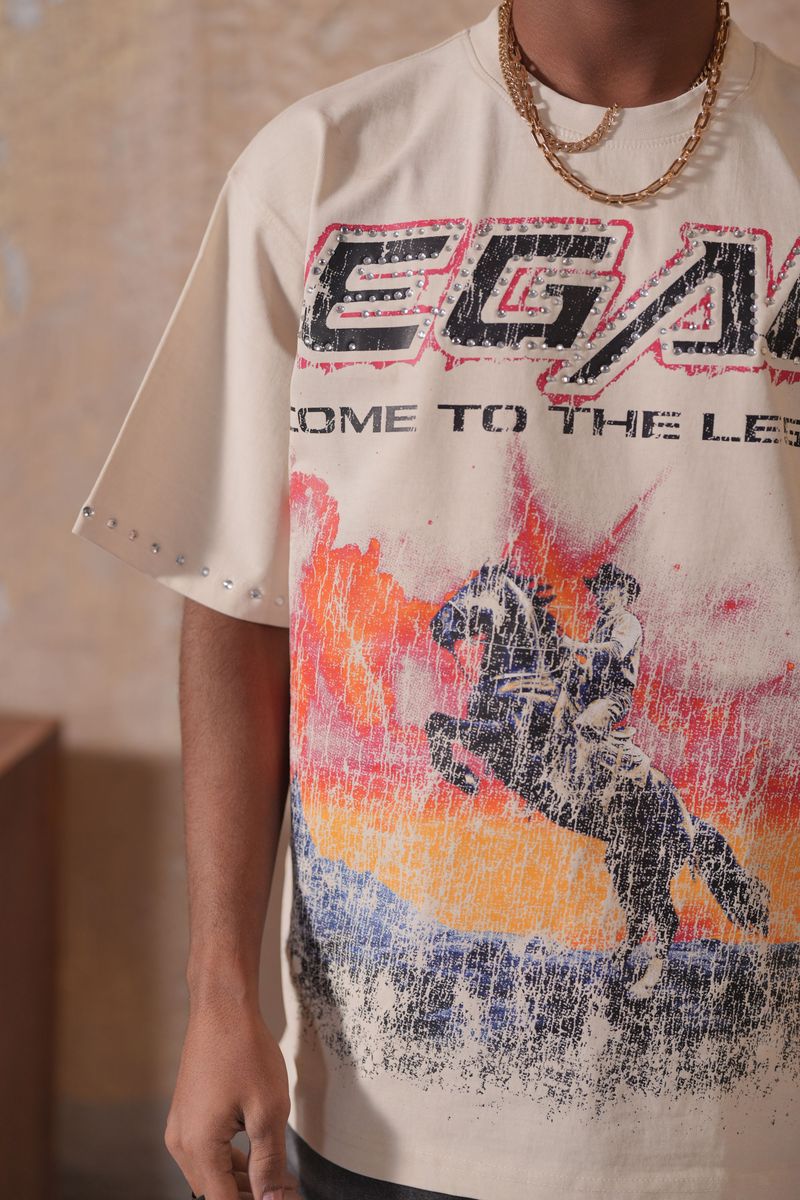 Elite SOLD OUT Legends Washed Heavy Embellished Tee Cream