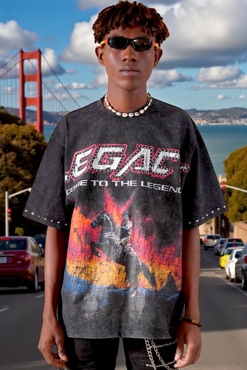 Elite SOLD OUT Legends Washed Heavy Embellished Tee Black