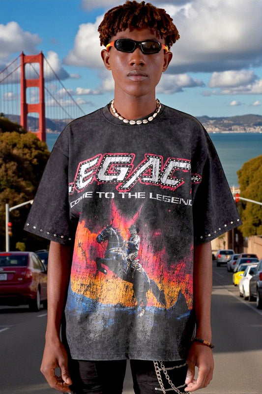 Elite SOLD OUT Legends Washed Heavy Embellished Tee Black