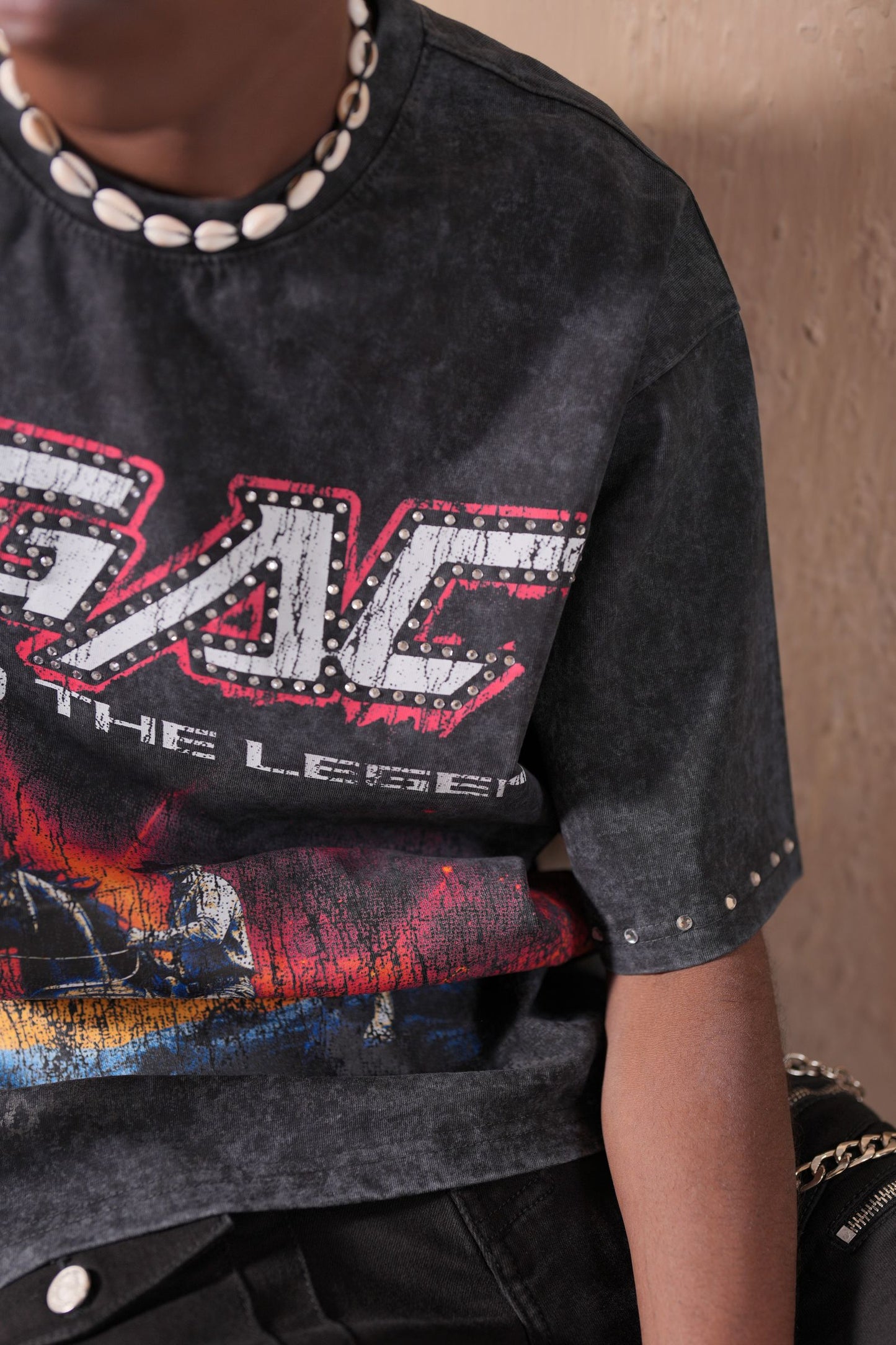 Elite SOLD OUT Legends Washed Heavy Embellished Tee Black