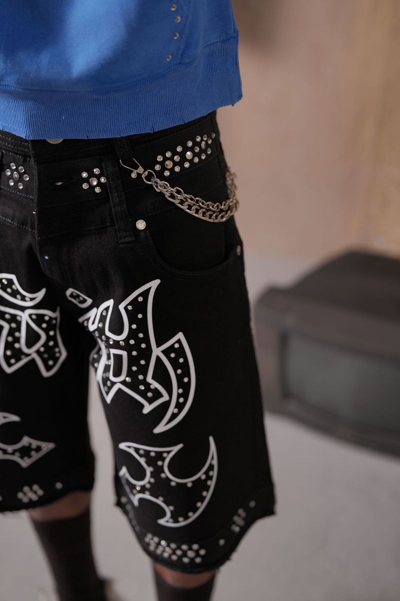Elite Faith Embellished Double Waist Jorts