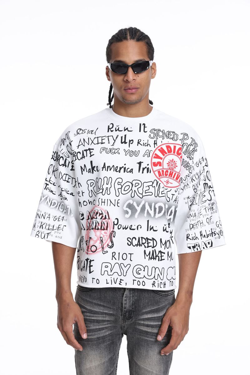 Syndicate "16" White Crop Tee
