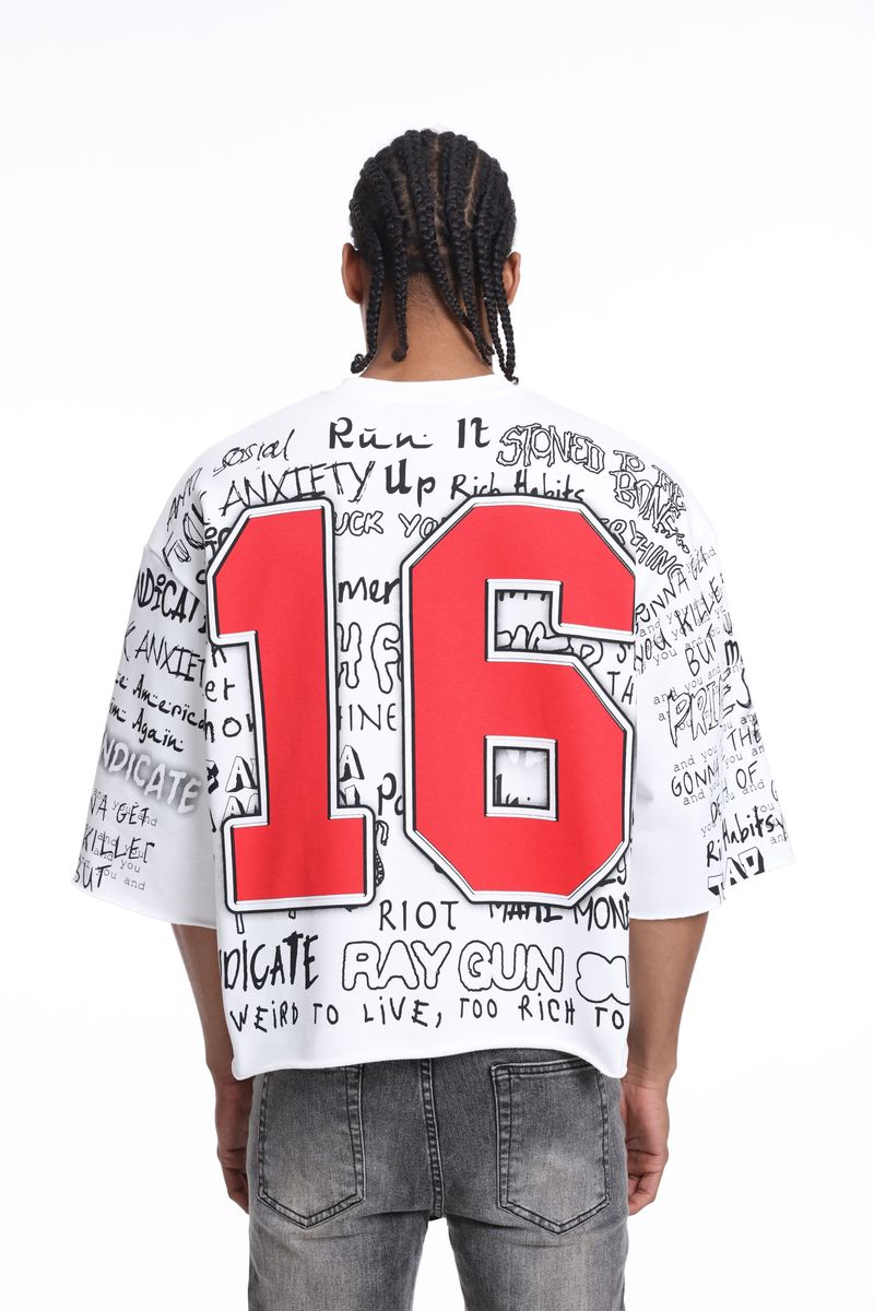 Syndicate "16" White Crop Tee
