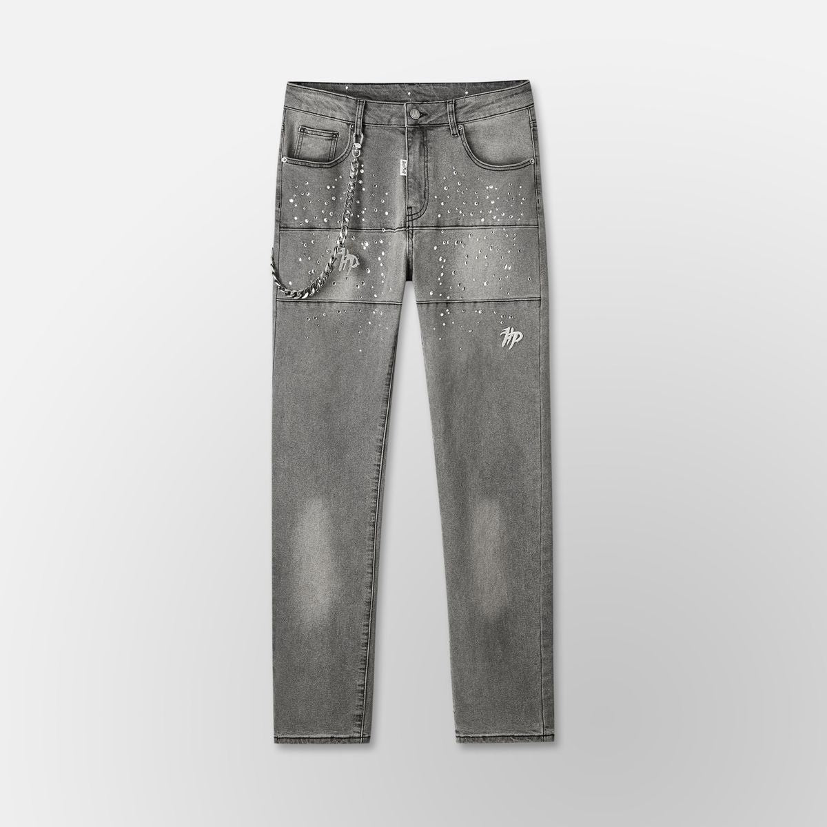Hyde Park ‘Studded Park Velocity Denim Pants - Grey’