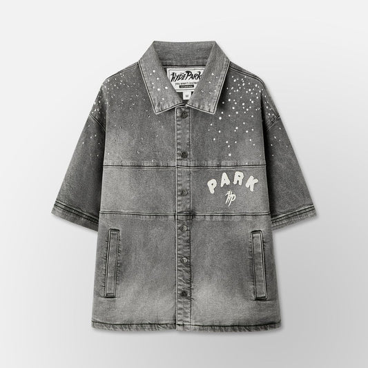 Hyde Park ‘Studded Park Denim Work Shirt- Grey’