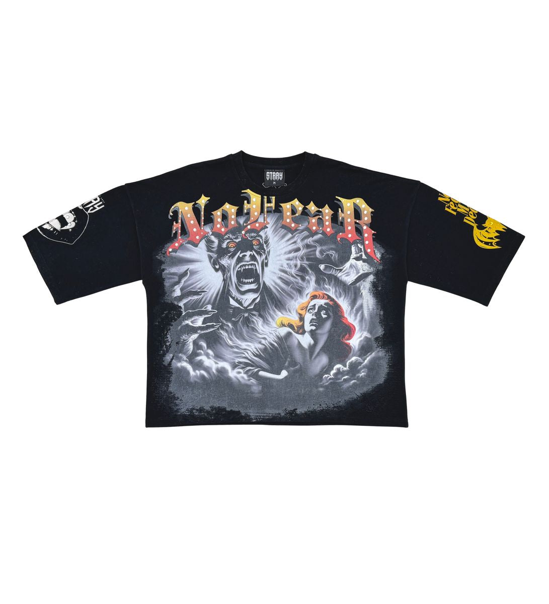 Stray No fear 3/4 sleeve tee Black
