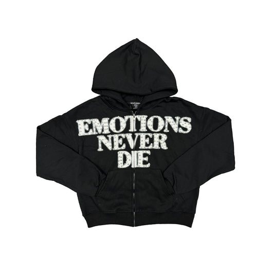 Mixed Emotions Black ‘End’ Rhinestone hoodie