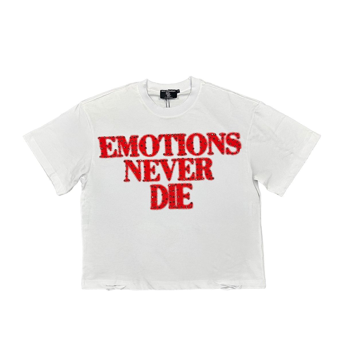 Mixed Emotions Red ‘End’ Rhinestone Tee