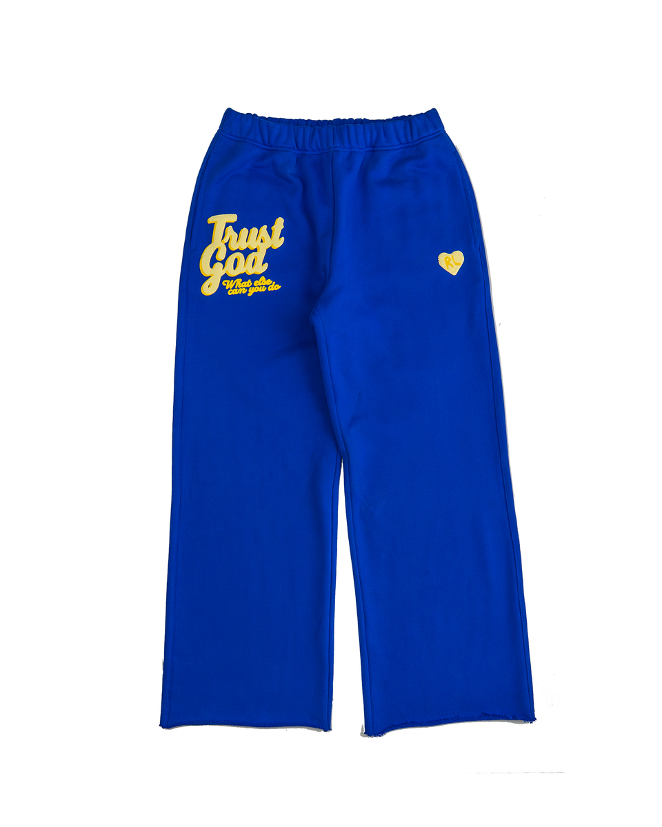 Red Letters Trust God Pant - Royal